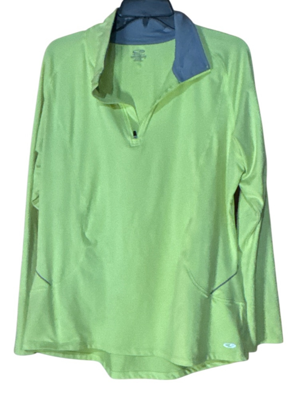 Champion Neon Yellow and Gray Quarter Zip Pullover - Size XXL